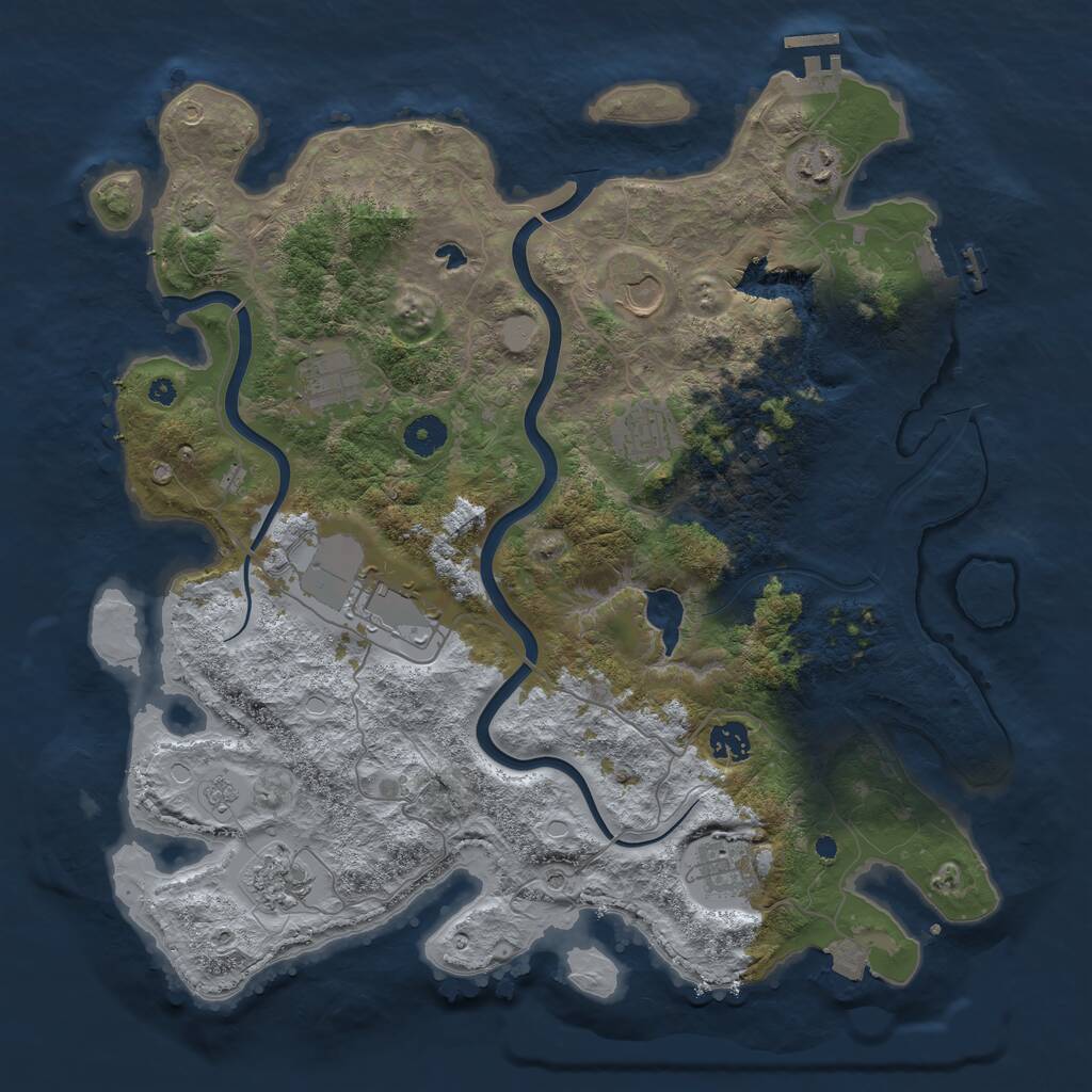 Rust Map: Procedural Map, Size: 4000, Seed: 850528228, 15 Monuments