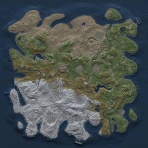 Thumbnail Rust Map: Procedural Map, Size: 4333, Seed: 1743661055, 16 Monuments