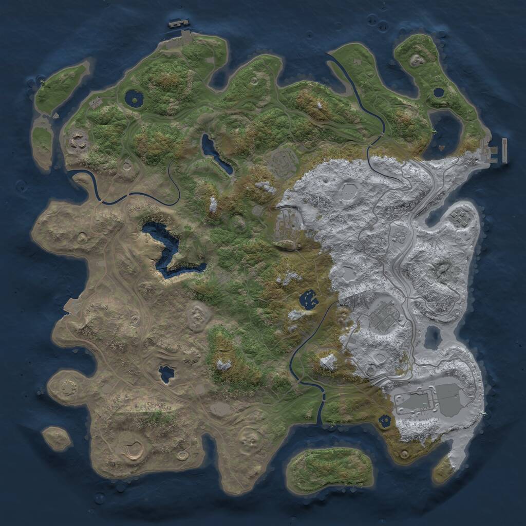 Rust Map: Procedural Map, Size: 4250, Seed: 200088925, 14 Monuments