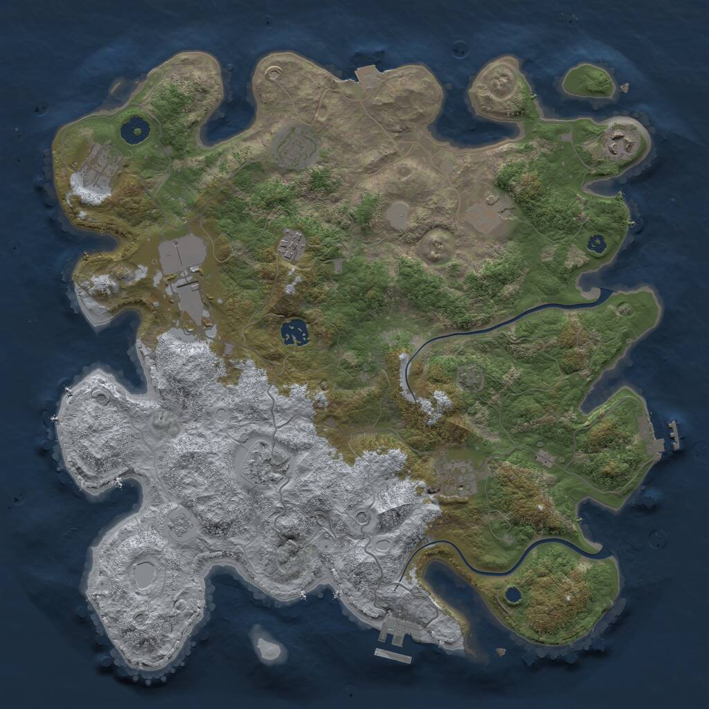 Rust Map: Procedural Map, Size: 3850, Seed: 8171247, 15 Monuments