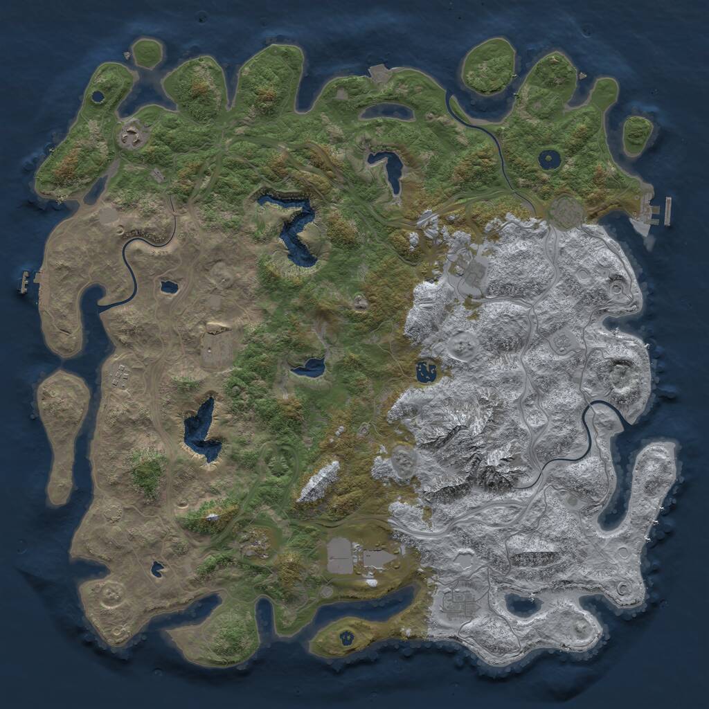 Rust Map: Procedural Map, Size: 5000, Seed: 1274286557, 15 Monuments