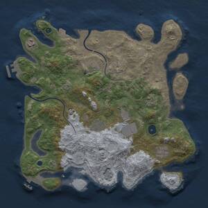 Thumbnail Rust Map: Procedural Map, Size: 3500, Seed: 396791899, 13 Monuments