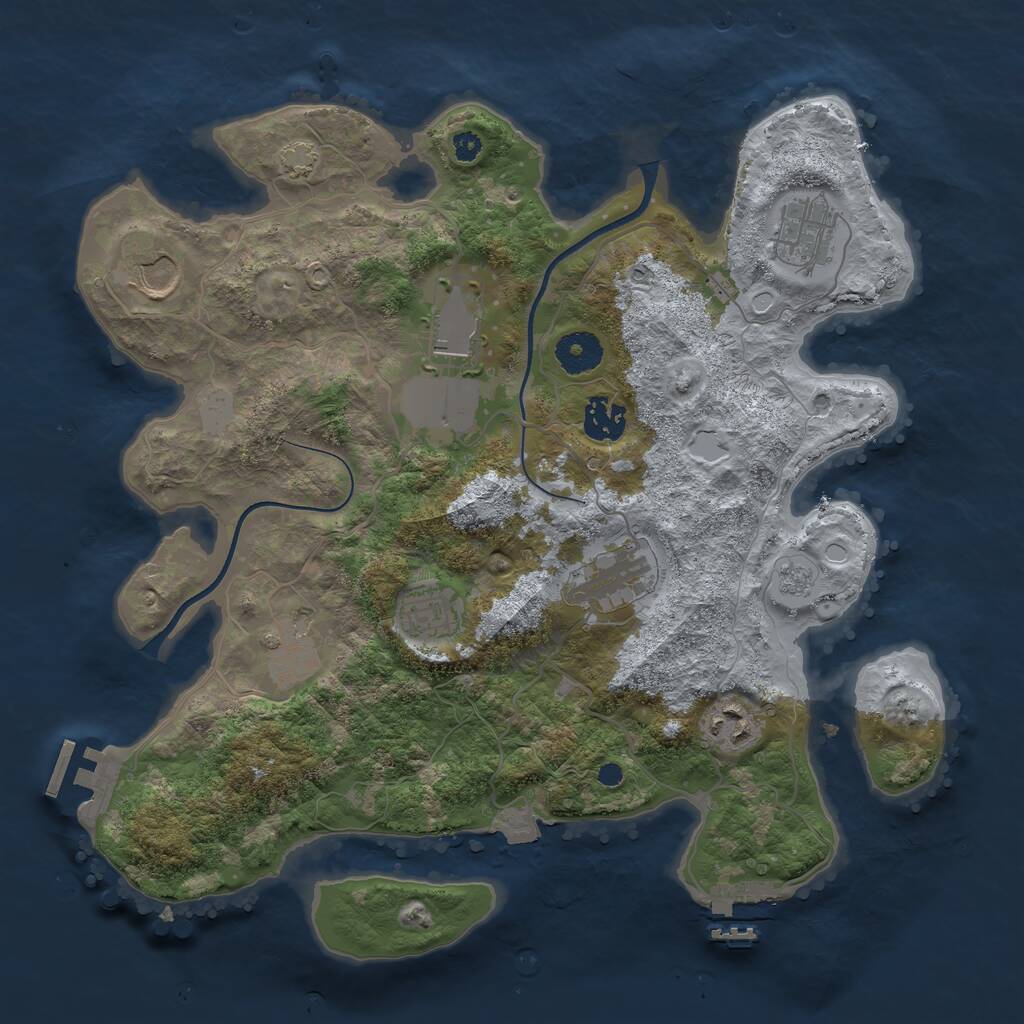 Rust Map: Procedural Map, Size: 3500, Seed: 1669563785, 13 Monuments