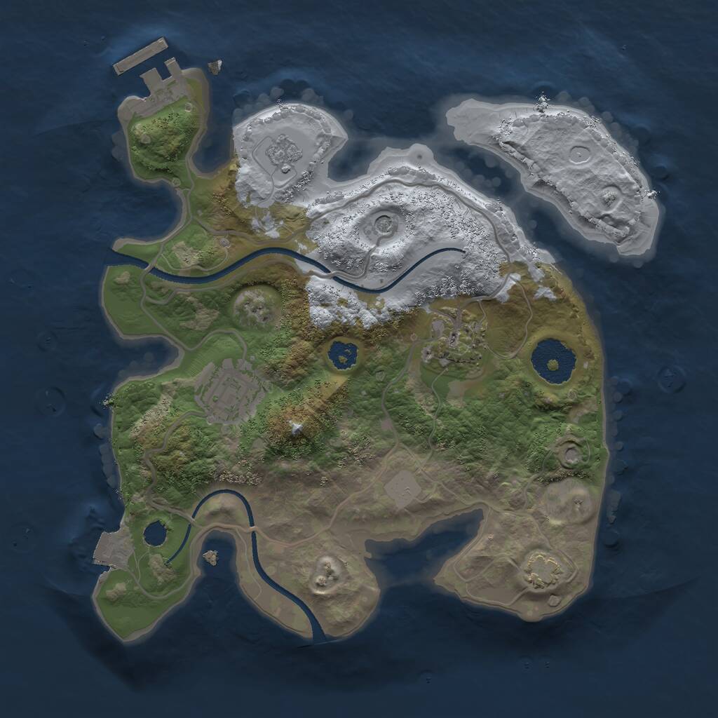 Rust Map: Procedural Map, Size: 2500, Seed: 1441665239, 7 Monuments