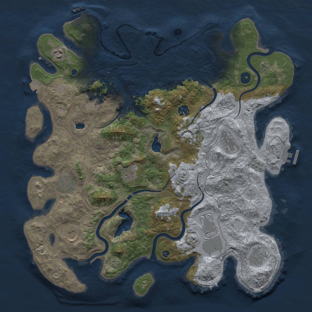 Rust Map: Procedural Map, Size: 4250, Seed: 403958, 16 Monuments