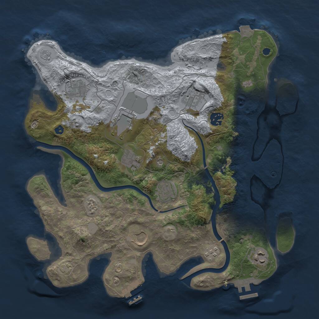 Rust Map: Procedural Map, Size: 3500, Seed: 472845879, 15 Monuments