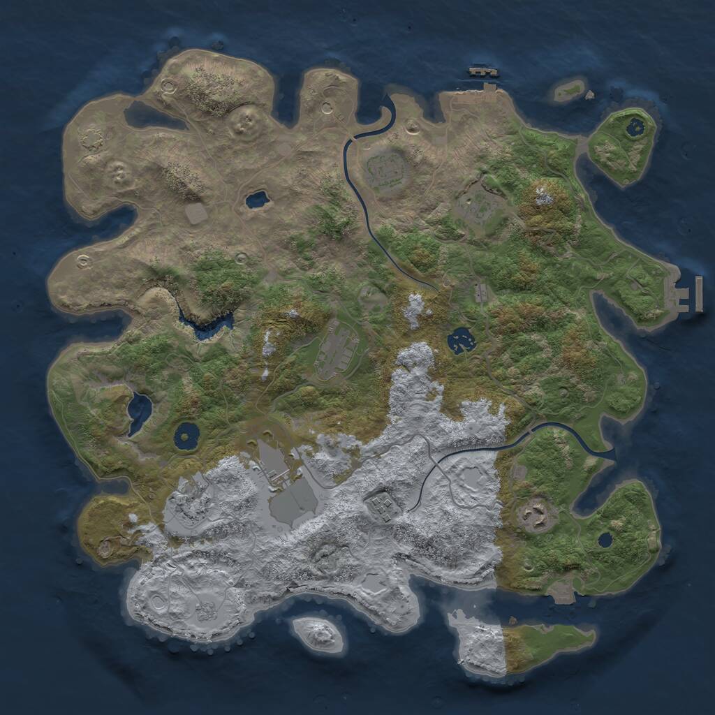 Rust Map: Procedural Map, Size: 4000, Seed: 1565604916, 14 Monuments