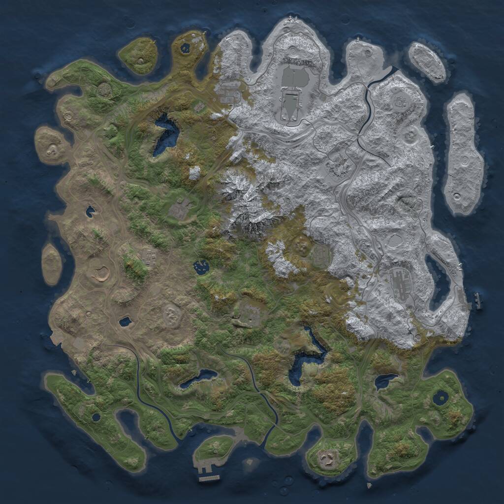 Rust Map: Procedural Map, Size: 5000, Seed: 305902202, 17 Monuments