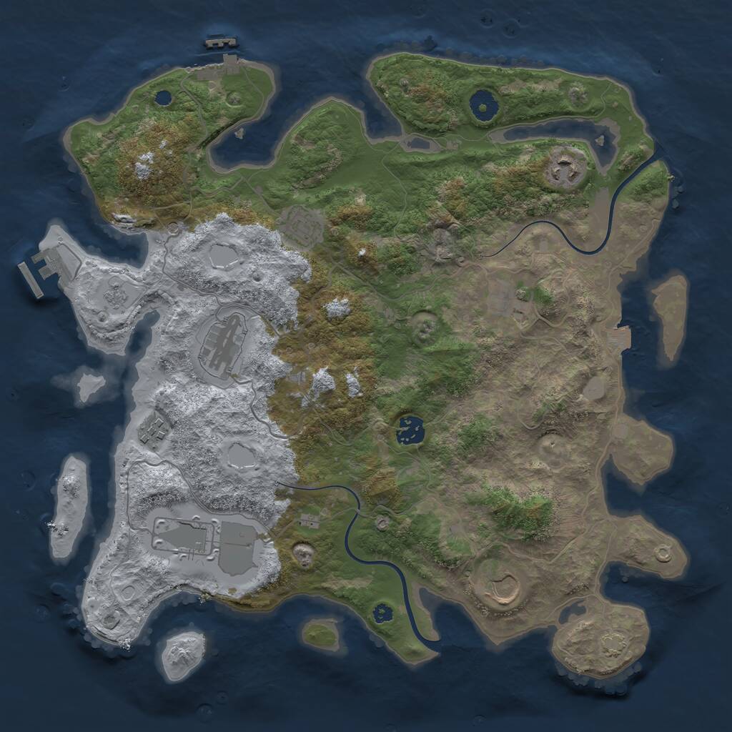 Rust Map: Procedural Map, Size: 3750, Seed: 397367305, 14 Monuments