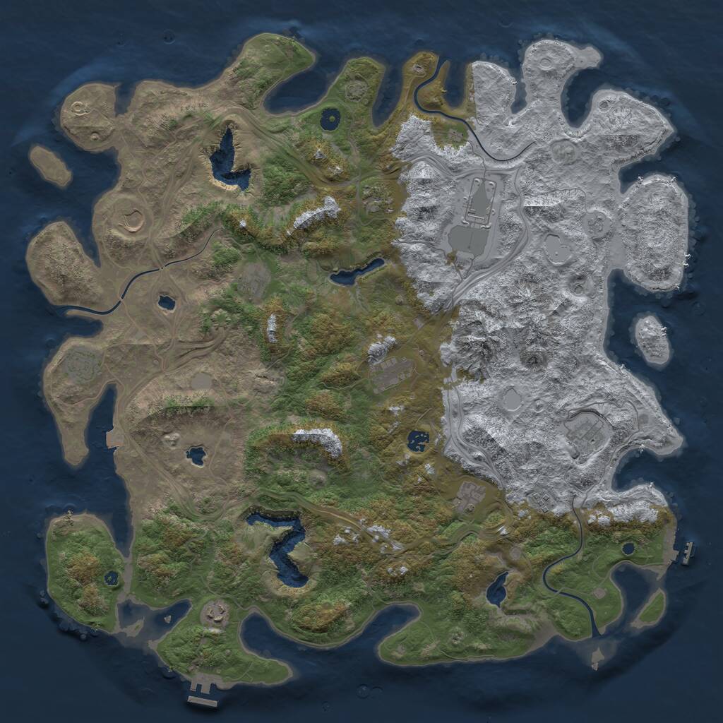 Rust Map: Procedural Map, Size: 5000, Seed: 340179742, 17 Monuments