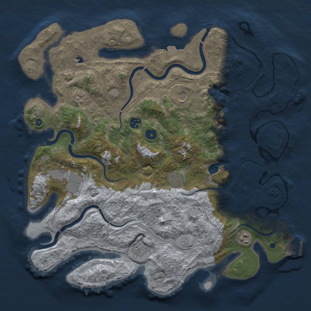 Rust Map: Procedural Map, Size: 4250, Seed: 749090431, 14 Monuments