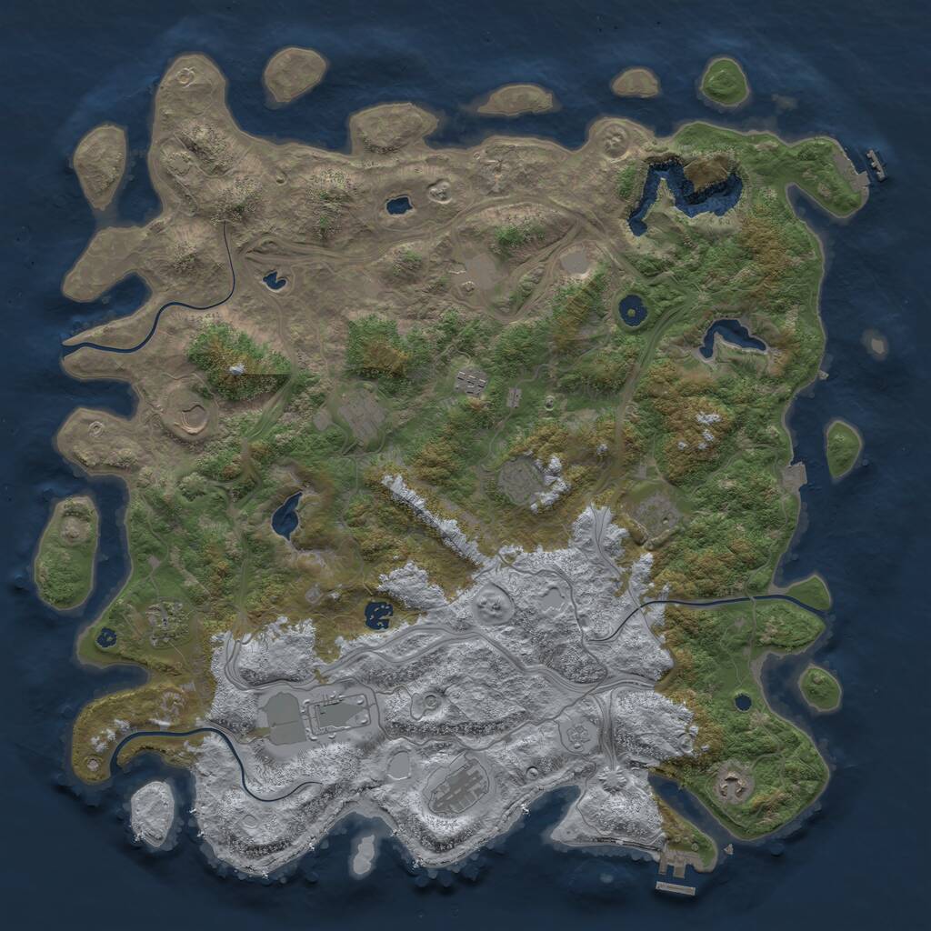 Rust Map: Procedural Map, Size: 4800, Seed: 582915665, 17 Monuments
