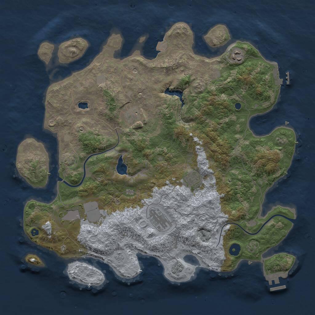 Rust Map: Procedural Map, Size: 4000, Seed: 71454043, 12 Monuments