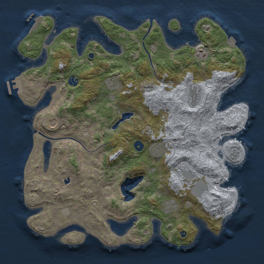 Rust Map: Procedural Map, Size: 4000, Seed: 921789088, 15 Monuments