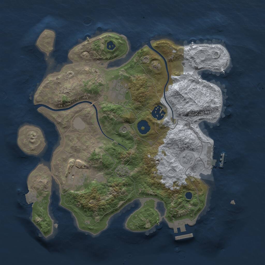 Rust Map: Procedural Map, Size: 3000, Seed: 987324, 9 Monuments