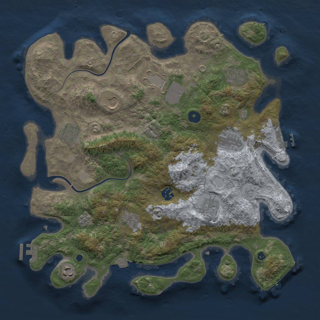 Rust Map: Procedural Map, Size: 3900, Seed: 1454959859, 16 Monuments