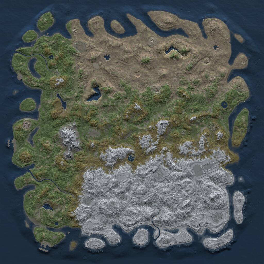 Rust Map: Procedural Map, Size: 6000, Seed: 27178673, 17 Monuments