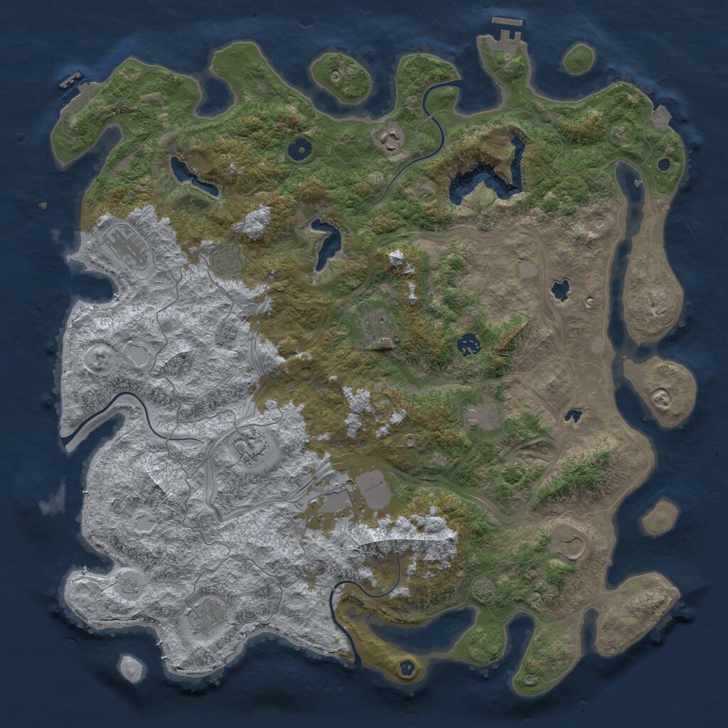 Rust Map: Procedural Map, Size: 4800, Seed: 633411479, 17 Monuments