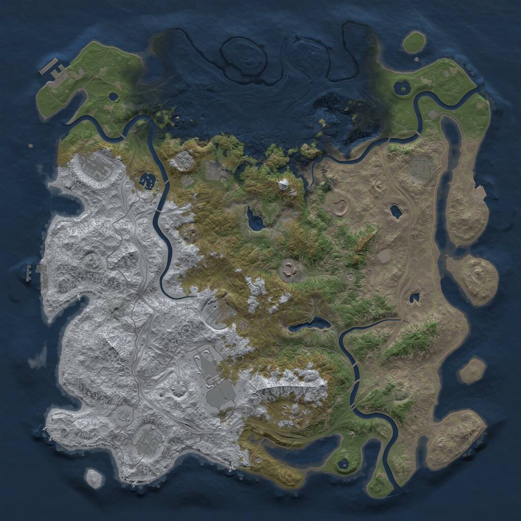 Rust Map: Procedural Map, Size: 4800, Seed: 633411479, 17 Monuments