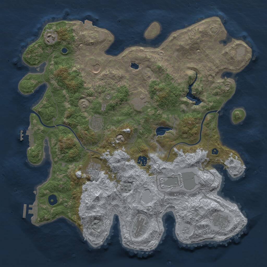 Rust Map: Procedural Map, Size: 4000, Seed: 295245818, 16 Monuments