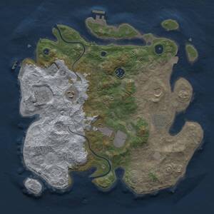 Thumbnail Rust Map: Procedural Map, Size: 3500, Seed: 5068381, 13 Monuments