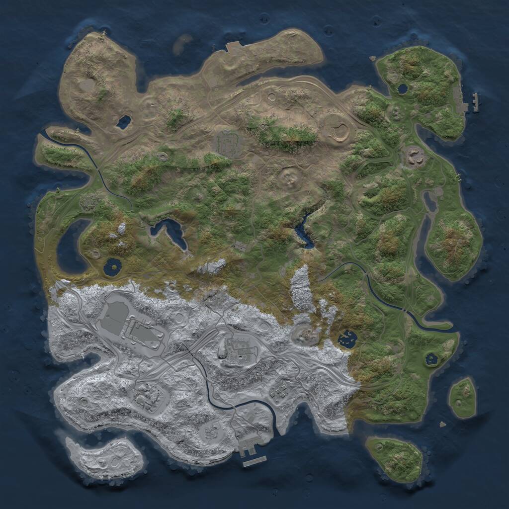 Rust Map: Procedural Map, Size: 4250, Seed: 817367058, 14 Monuments