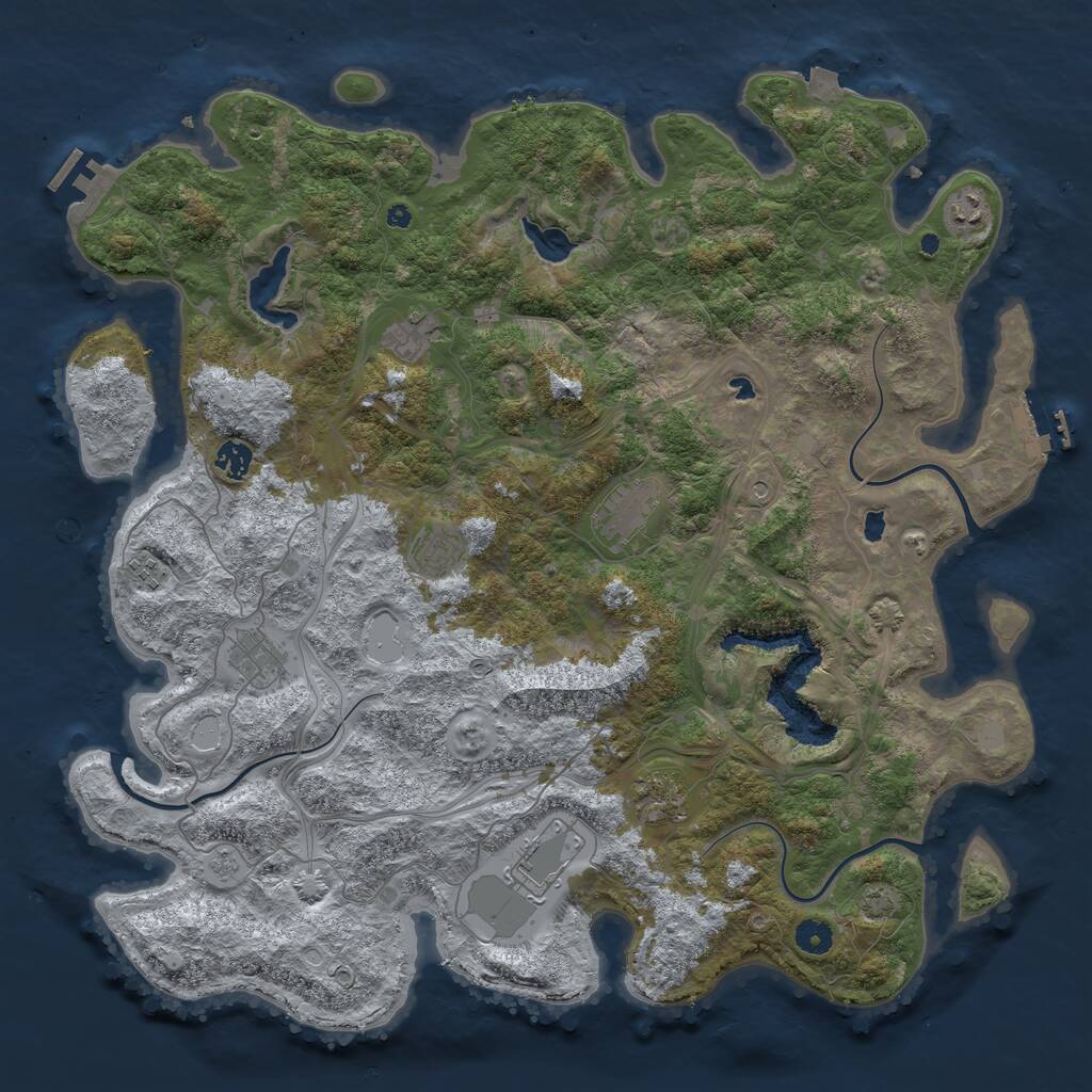 Rust Map: Procedural Map, Size: 4500, Seed: 1416737606, 15 Monuments