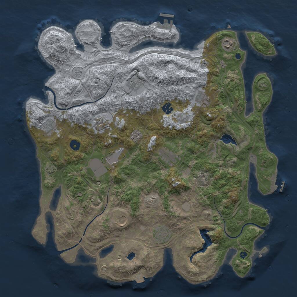 Rust Map: Procedural Map, Size: 4250, Seed: 2057097101, 17 Monuments