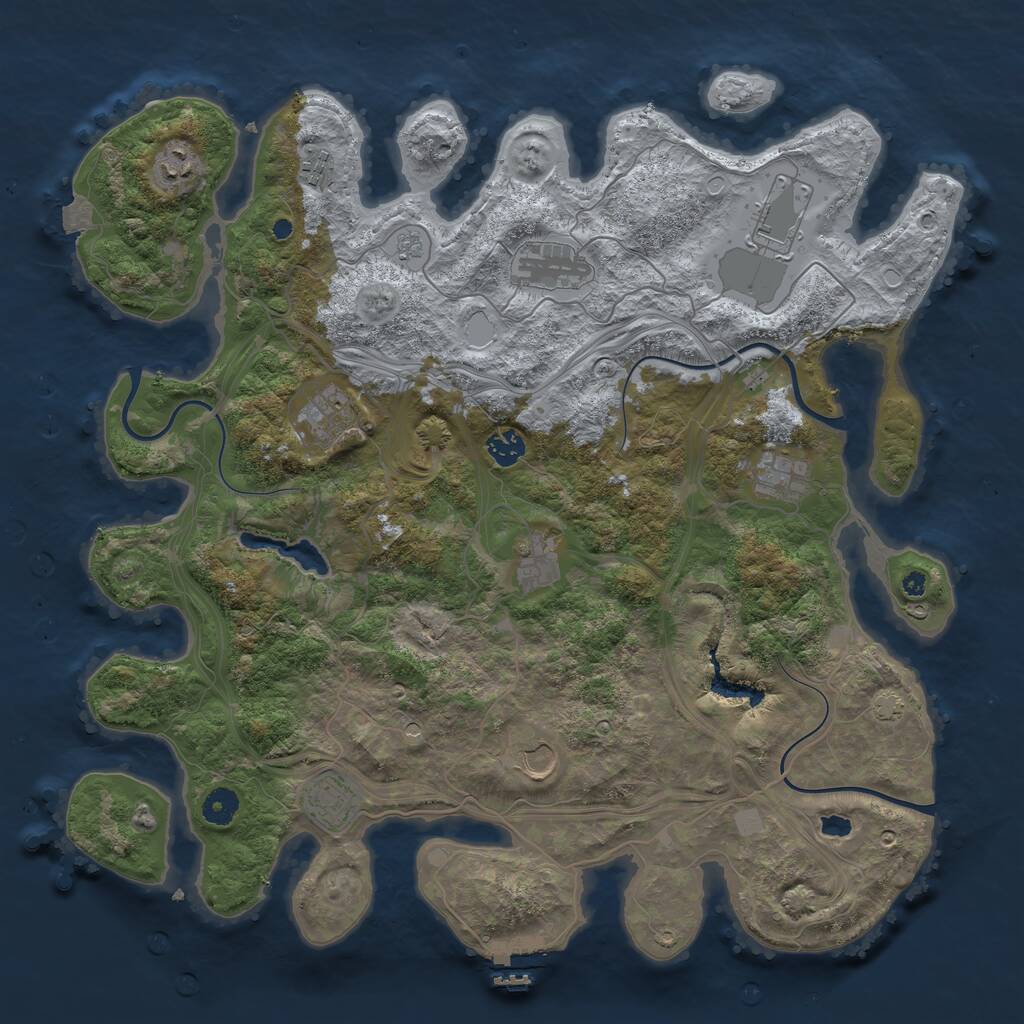 Rust Map: Procedural Map, Size: 4250, Seed: 17470, 15 Monuments
