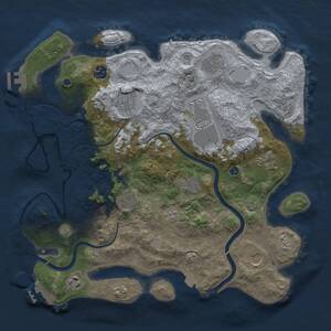 Thumbnail Rust Map: Procedural Map, Size: 3750, Seed: 20241212, 16 Monuments