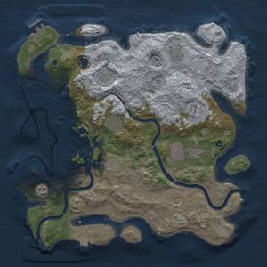 Thumbnail Rust Map: Procedural Map, Size: 3750, Seed: 20241212, 16 Monuments