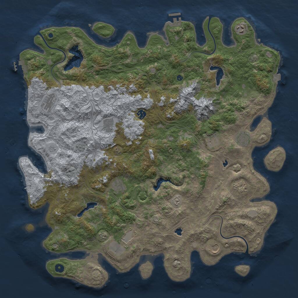 Rust Map: Procedural Map, Size: 5000, Seed: 253068019, 17 Monuments