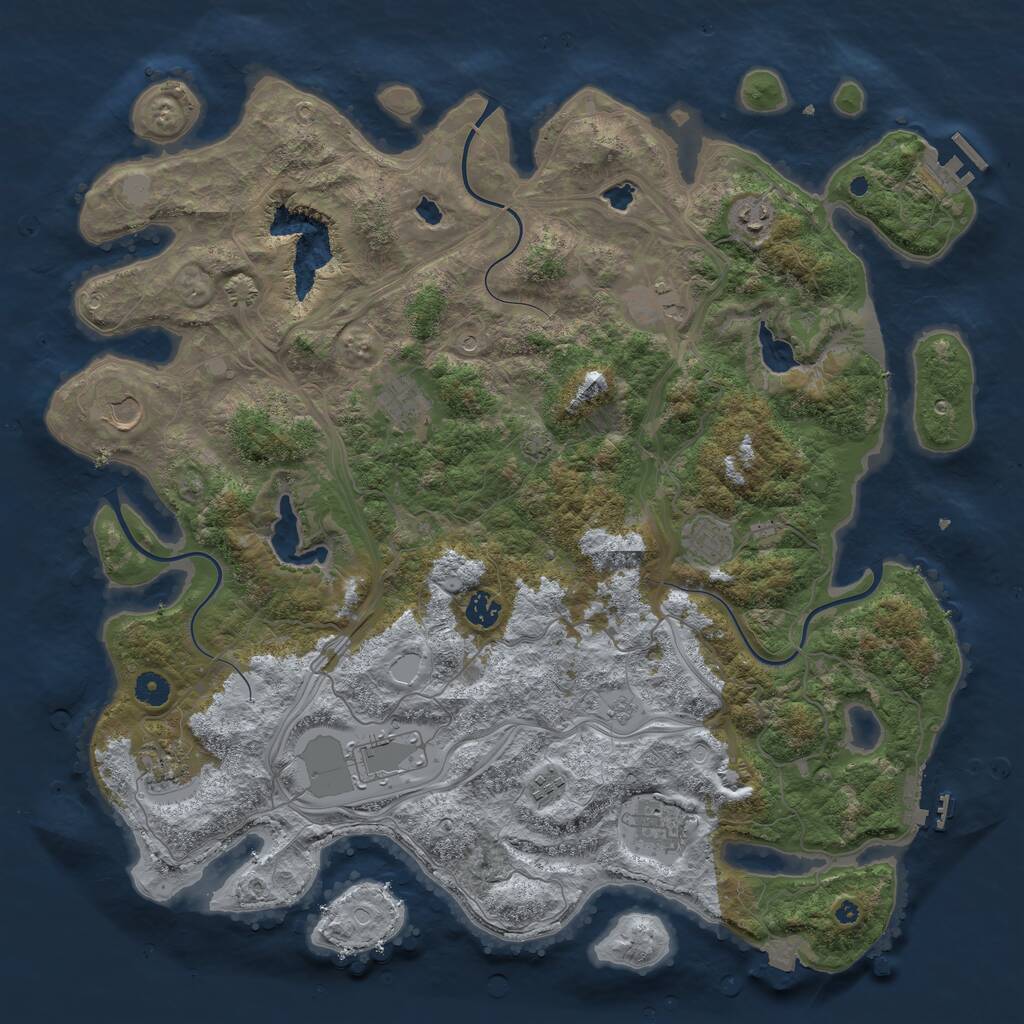 Rust Map: Procedural Map, Size: 4500, Seed: 894791015, 16 Monuments