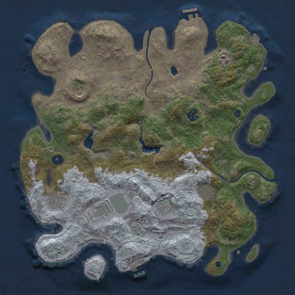 Rust Map: Procedural Map, Size: 4000, Seed: 708878799, 14 Monuments