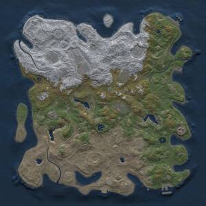 Thumbnail Rust Map: Procedural Map, Size: 4500, Seed: 1124681039, 17 Monuments