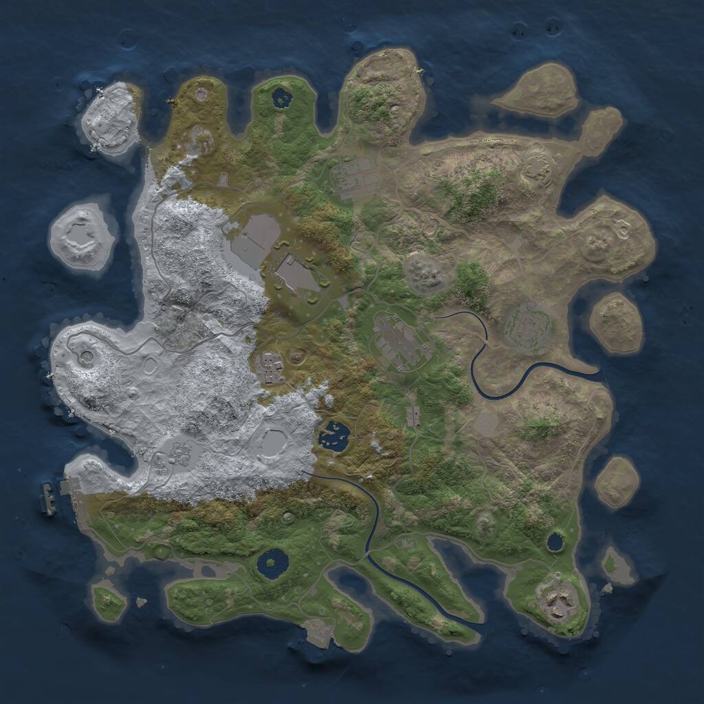 Rust Map: Procedural Map, Size: 3500, Seed: 99514936, 12 Monuments