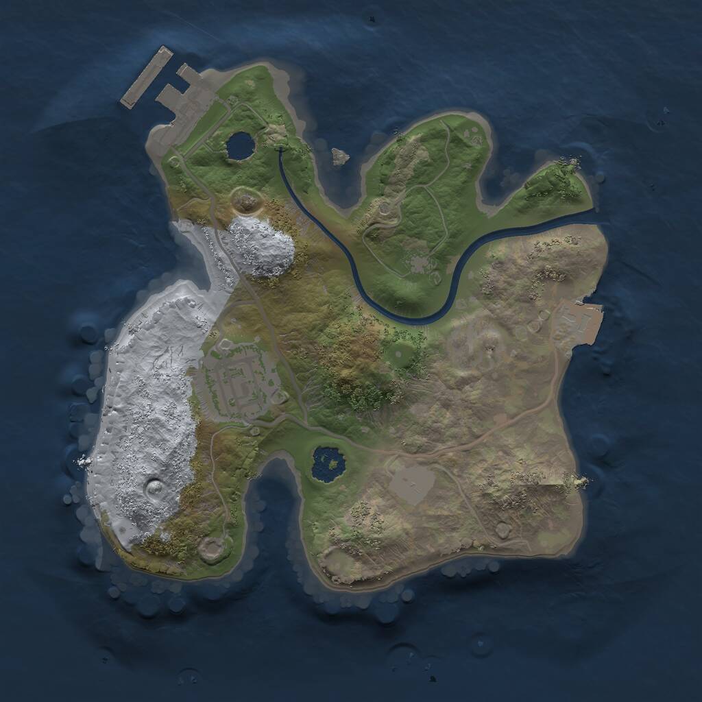 Rust Map: Procedural Map, Size: 2000, Seed: 765, 3 Monuments