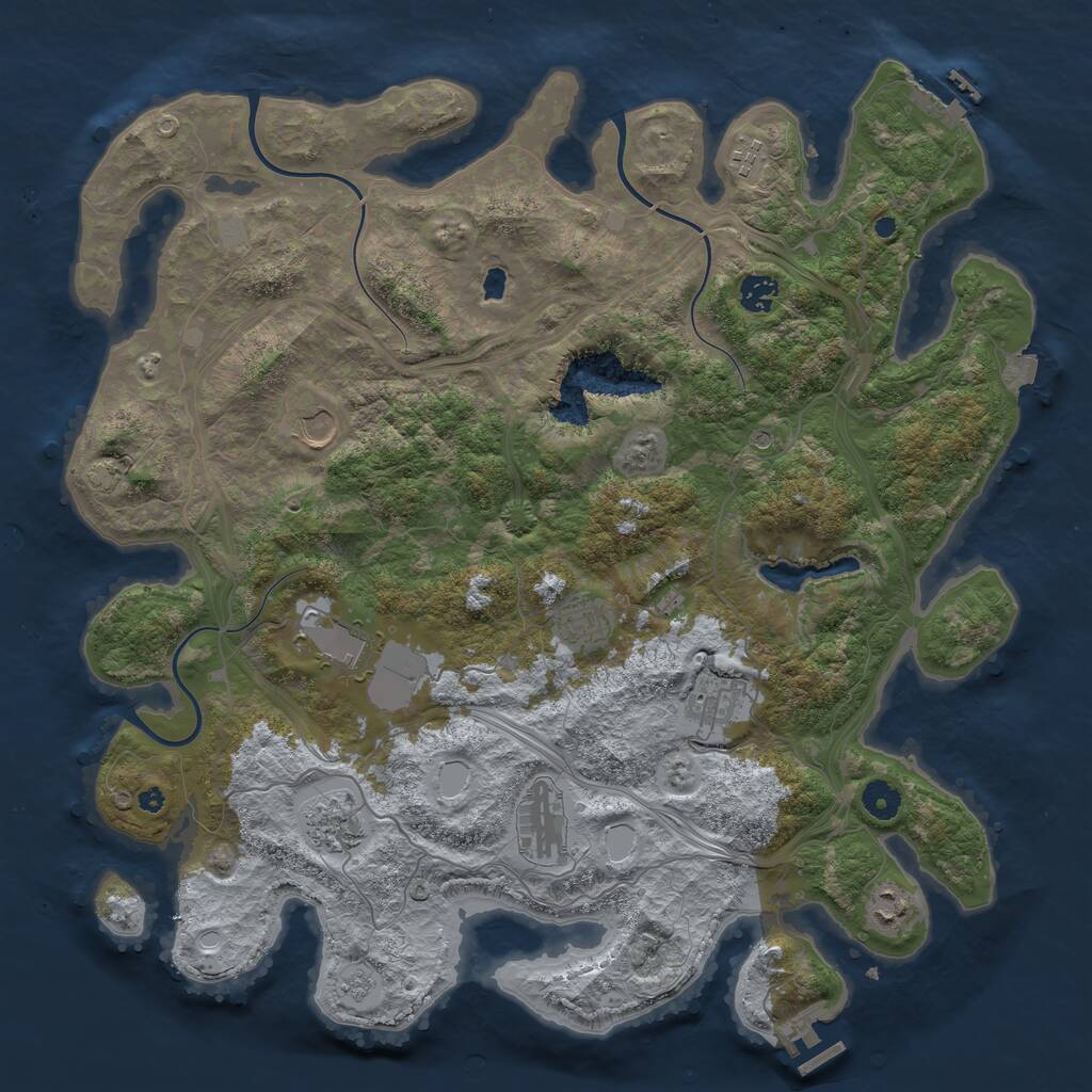 Rust Map: Procedural Map, Size: 4250, Seed: 1685810272, 15 Monuments