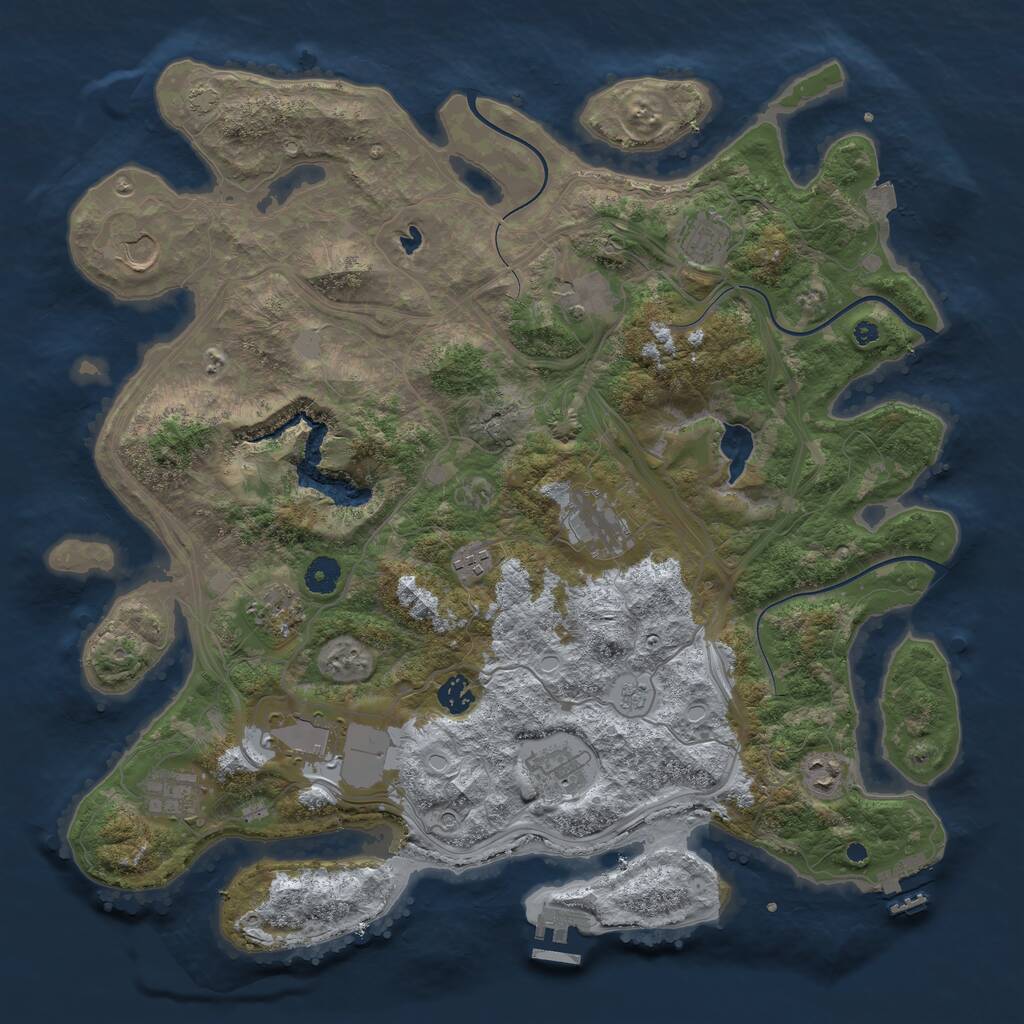 Rust Map: Procedural Map, Size: 4250, Seed: 242600039, 17 Monuments