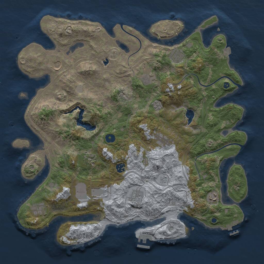 Rust Map: Procedural Map, Size: 4250, Seed: 242600039, 17 Monuments