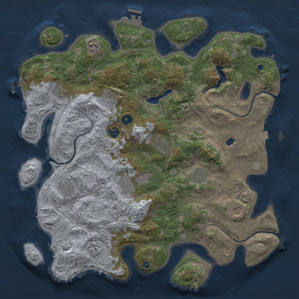 Rust Map: Procedural Map, Size: 4250, Seed: 679564072, 17 Monuments