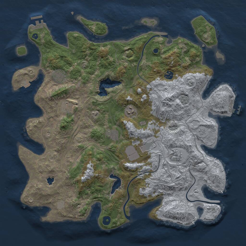 Rust Map: Procedural Map, Size: 4250, Seed: 436565785, 14 Monuments