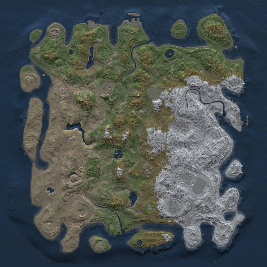 Rust Map: Procedural Map, Size: 4500, Seed: 13300619, 15 Monuments