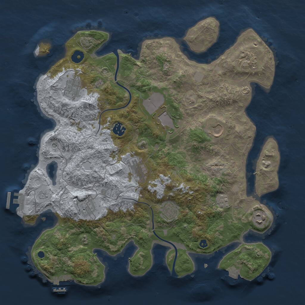 Rust Map: Procedural Map, Size: 3700, Seed: 1608117401, 16 Monuments