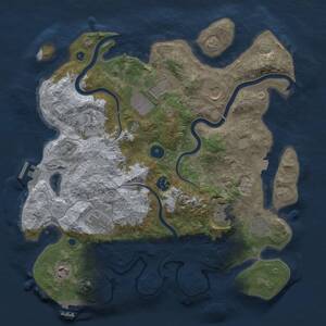 Thumbnail Rust Map: Procedural Map, Size: 3700, Seed: 1608117401, 15 Monuments