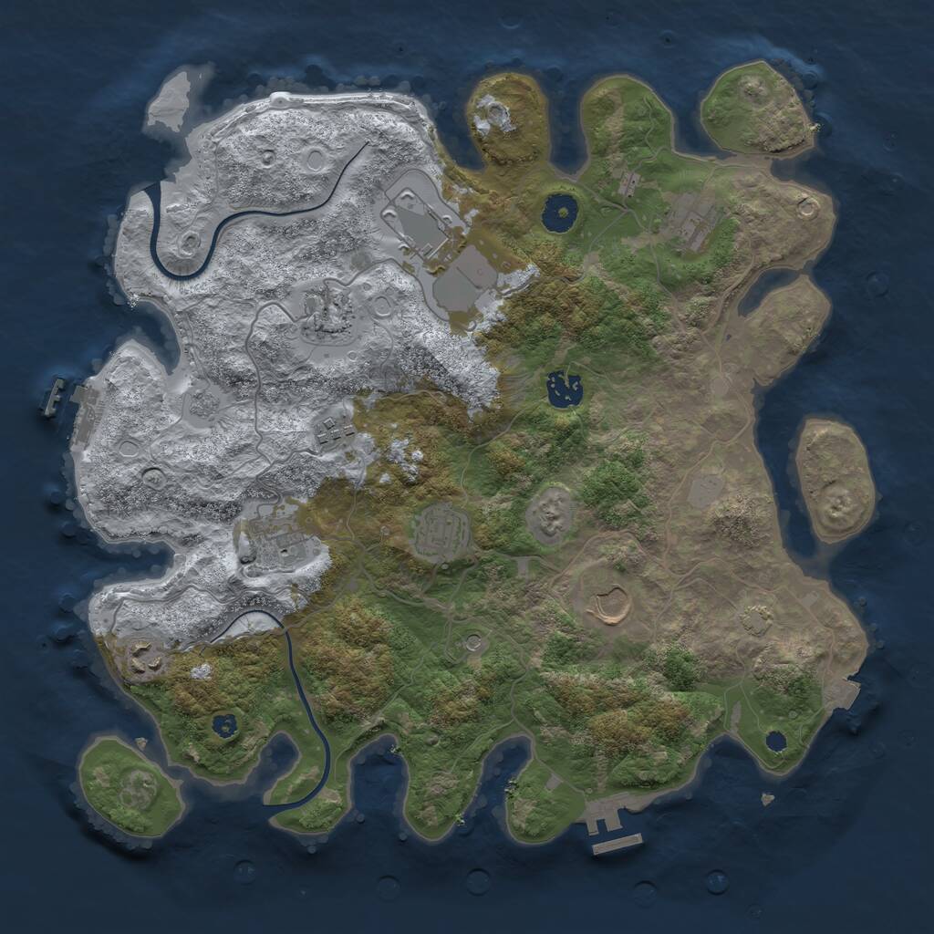 Rust Map: Procedural Map, Size: 3750, Seed: 859003141, 15 Monuments