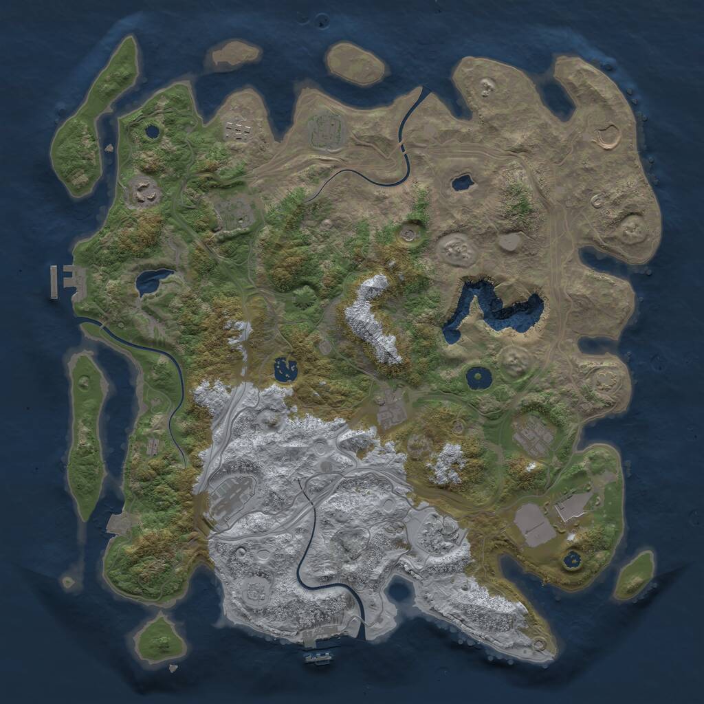 Rust Map: Procedural Map, Size: 4250, Seed: 413857536, 17 Monuments