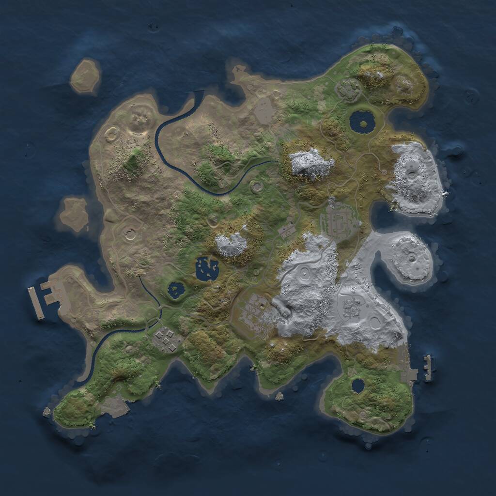 Rust Map: Procedural Map, Size: 3000, Seed: 1265110237, 10 Monuments