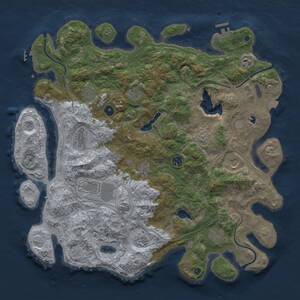 Thumbnail Rust Map: Procedural Map, Size: 4500, Seed: 861791232, 17 Monuments