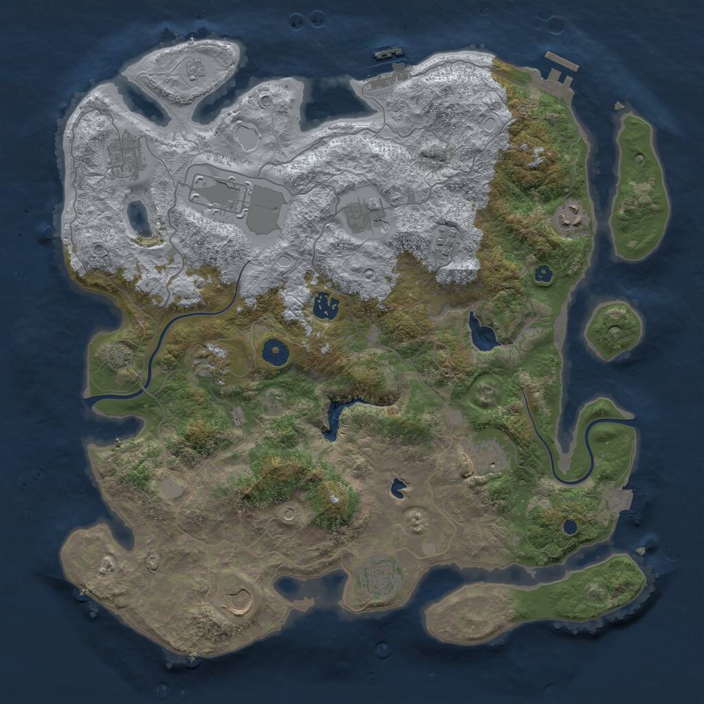 Rust Map: Procedural Map, Size: 4000, Seed: 470219003, 16 Monuments